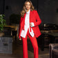 Alexa Notch Lapel Jacket Flared Pants Suit 2-Piece