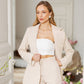 Alexa Notch Lapel Jacket Flared Pants Suit 2-Piece