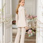 Alexa Notch Lapel Jacket Flared Pants Suit 2-Piece