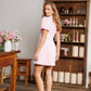 Gloria Collared Puff-Sleeve Mini Dress
