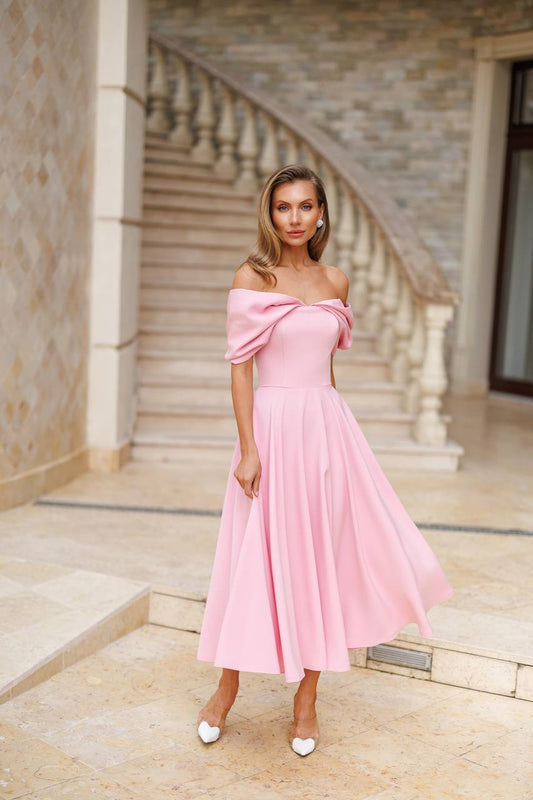 Off-The-Shoulder Midi Dress