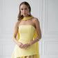Strapless Back Scarf Overskirt Maxi Dress