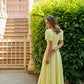 Alexa Round Neck Puff-Sleeve Midi Dress