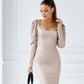 Square Neck Backless Midi Dress