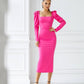 Square Neck Backless Midi Dress