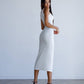 Asymmetric Neckline Midi Dress