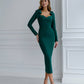 Sweetheart Bow Shoulder Midi Dress