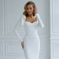 Sweetheart Bow Shoulder Midi Dress