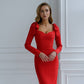 Sweetheart Bow Shoulder Midi Dress
