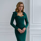 Sweetheart Bow Shoulder Midi Dress
