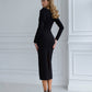 Sweetheart Bow Shoulder Midi Dress