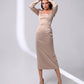 Square Neck Backless Midi Dress