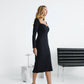 Alexa Queen Anne Neckline Midi Dress