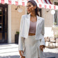 Crop Jacket Skirt Suit 2-Piece