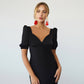 Satin Puff Sleeve Maxi Dress