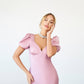 Satin Puff Sleeve Maxi Dress