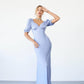 Satin Puff Sleeve Maxi Dress