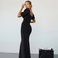Satin Puff Sleeve Maxi Dress