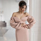 Puff-Sleeve Midi Dress
