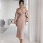 Puff-Sleeve Midi Dress
