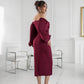 Puff-Sleeve Midi Dress