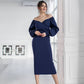 Puff-Sleeve Midi Dress