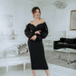 Puff-Sleeve Midi Dress