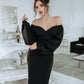Puff-Sleeve Midi Dress