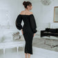 Puff-Sleeve Midi Dress