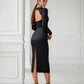Square Neck Backless Midi Dress