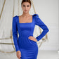 Square Neck Backless Midi Dress