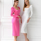 Square Neck Backless Midi Dress