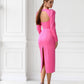 Square Neck Backless Midi Dress