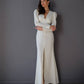 V-neck Puff Sleeve Maxi Dress