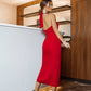 Cut-Out Halter Midi Dress