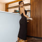 Cut-Out Halter Midi Dress