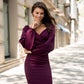 Puff-Sleeve Midi Dress