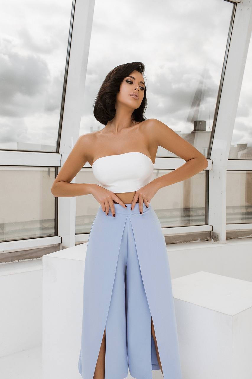 High Waist Slit Cuff Сulottes