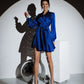 Silk Dress Mini A-line Long Sleeve