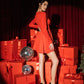 Knitted Fabric Dress Mini A-line Long Sleeve