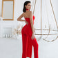Jumpsuit With Corset And High Waisted Skinny Pants Decorated With Bow In Front