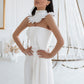 Jumpsuit With Corset And High Waisted Skinny Pants Decorated With Bow In Front