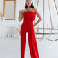 Jumpsuit With Corset And High Waisted Skinny Pants Decorated With Bow In Front