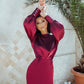 Satin Long Sleeve Mini Dress