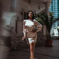 Satin Long Sleeve Mini Dress