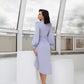 Wrap Long Sleeve Midi Dress