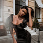 Satin Mini Dress with Short Sleeve