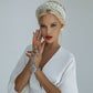 Bridal Maxi Dress With Long Flared Angel Sleeves with Deep V And High Slit