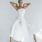 Jumpsuit With Corset And High Waisted Skinny Pants Decorated With Bow In Front