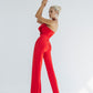 Jumpsuit With Corset And High Waisted Skinny Pants Decorated With Bow In Front